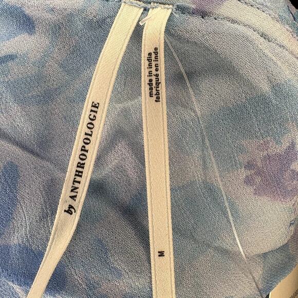 NWT Anthropologie Blue Floral Watercolor Fairycore Bias-Cut Cami Top Sz M - Picture 4 of 7